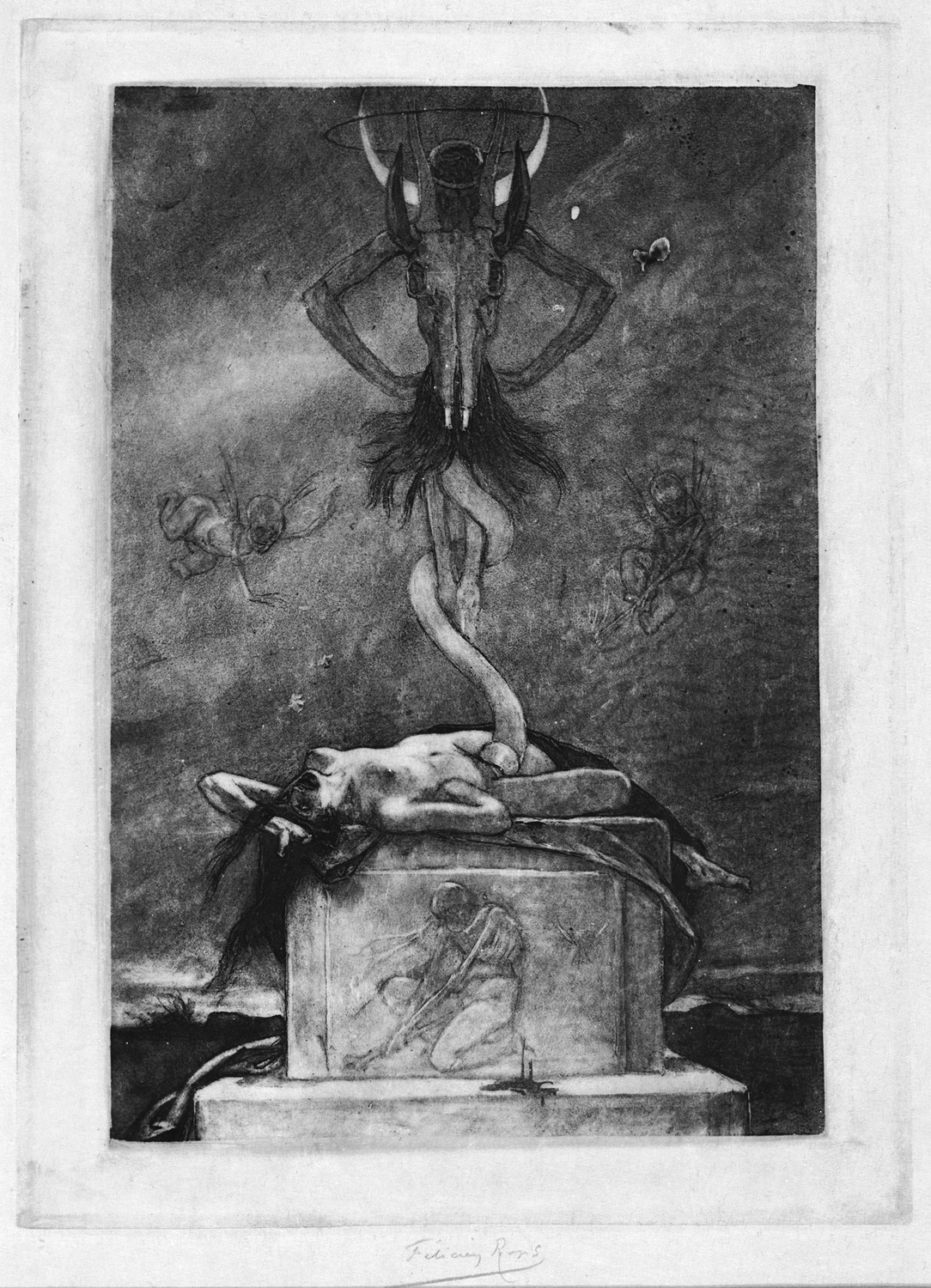 犠牲|フェリシアン・ロップス |所蔵作品検索｜国立西洋美術館