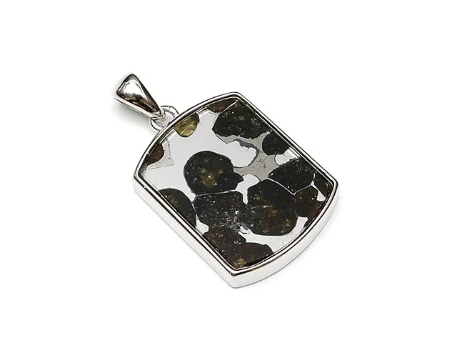 ケニア産 パラサイト セリコ隕石 ペンダントトップ 24×17mm No.638【1