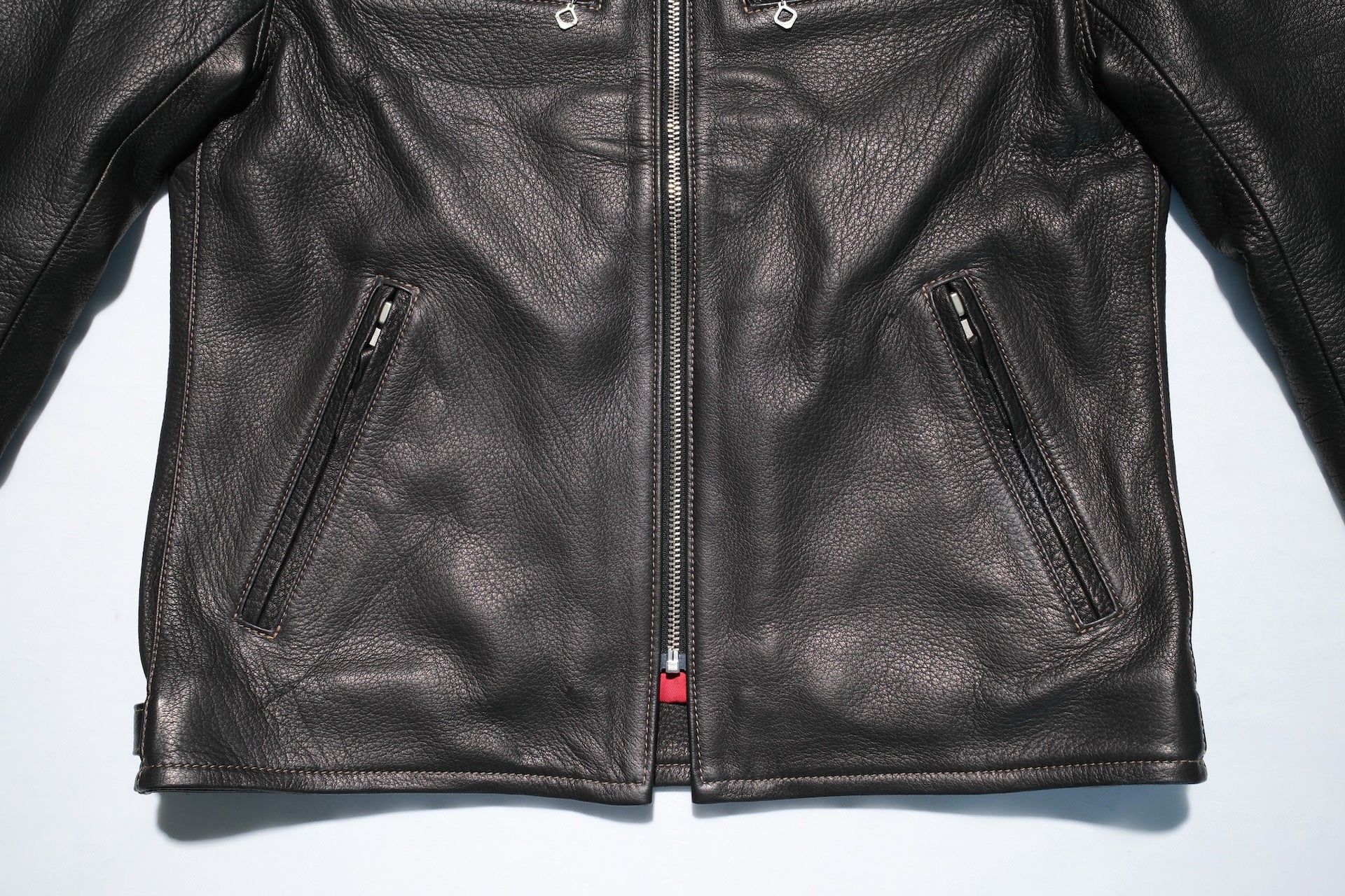 The Flat Head 'Ultimate' Deerskin Stand Collar Single Rider Jacket