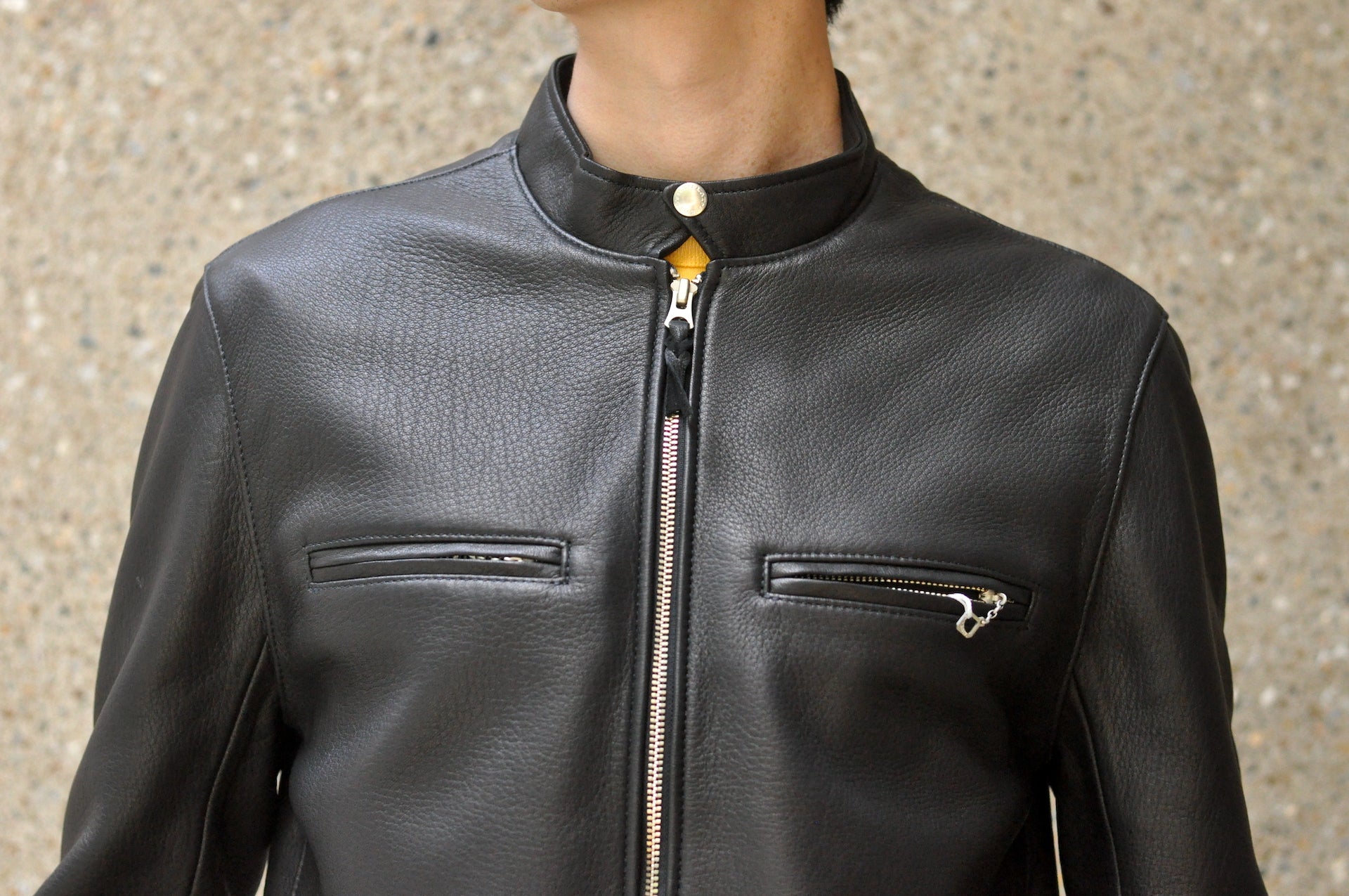 The Flat Head X CORLECTION Deerskin Stand Collar Single Riders Jacket