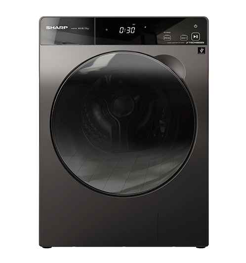 352取付無料！SHARP熱乾燥搭載 おしゃれミラーデザイン ドラム式洗濯機