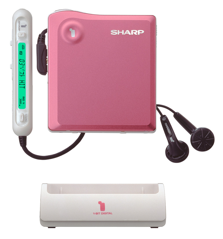 SHARP ポータブルMDプレーヤー Auvi 充電スタンド付き シャープ、65種類のサウンドモードを搭載したポータブルMD