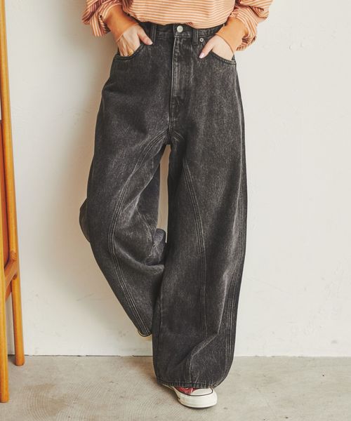 展開店舗限定】ワイドシームデニムパンツ