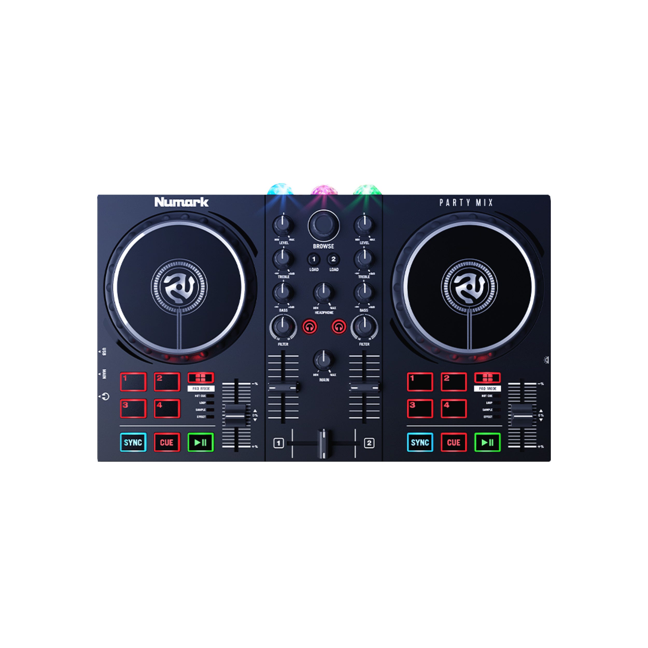 NUMARK® PARTY MIX II MK2 BEGINNERS PARTY DJ CONTROL SYSTEM WITH