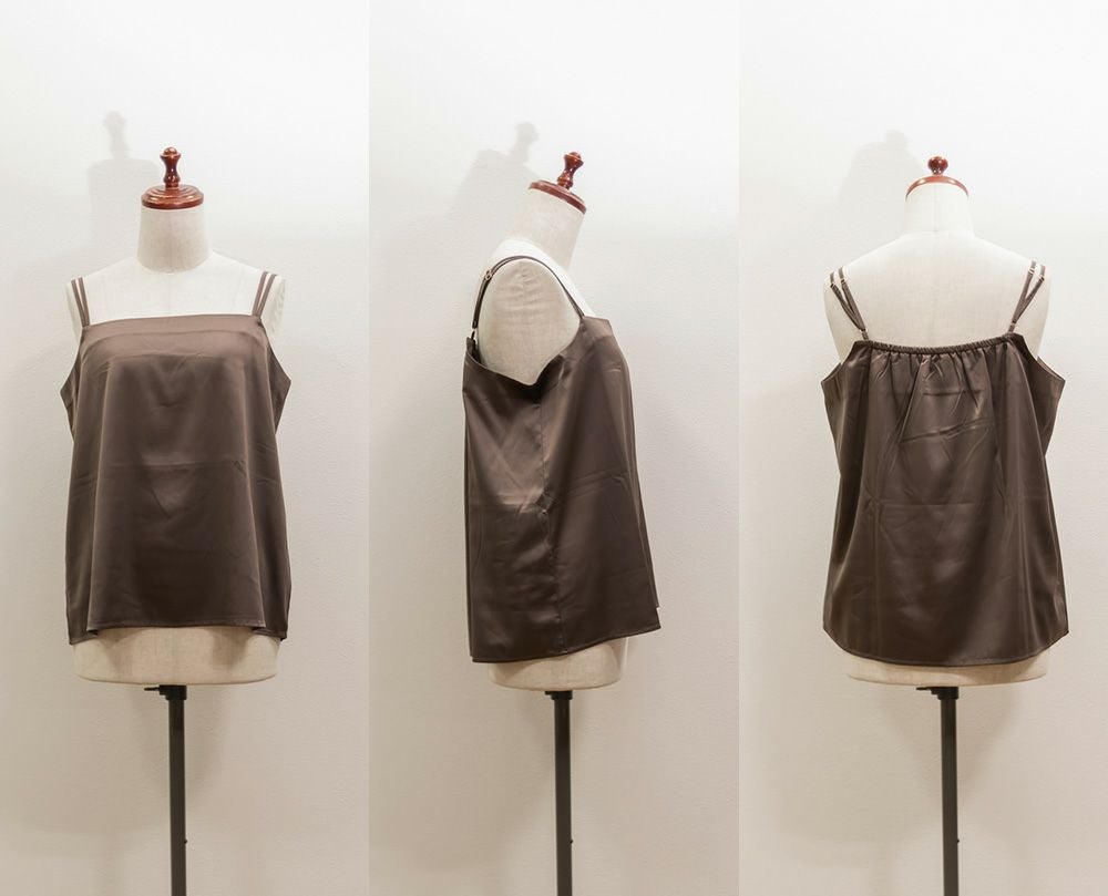 CLETTEオリジナル☆ダブルストラップサテンキャミソール | 大きい