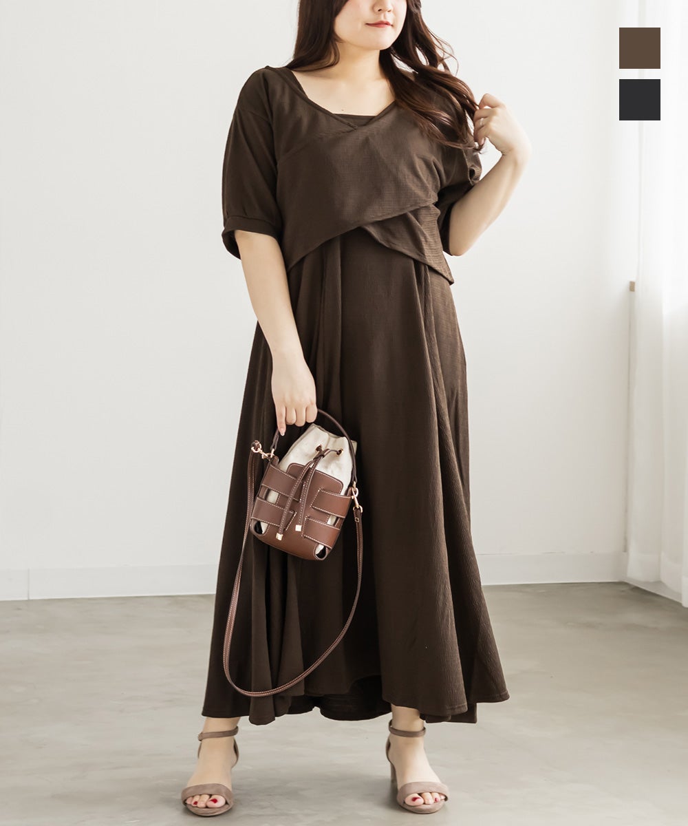 CLETTEオリジナル☆2WAYトップスセットワンピース | 大きいサイズ