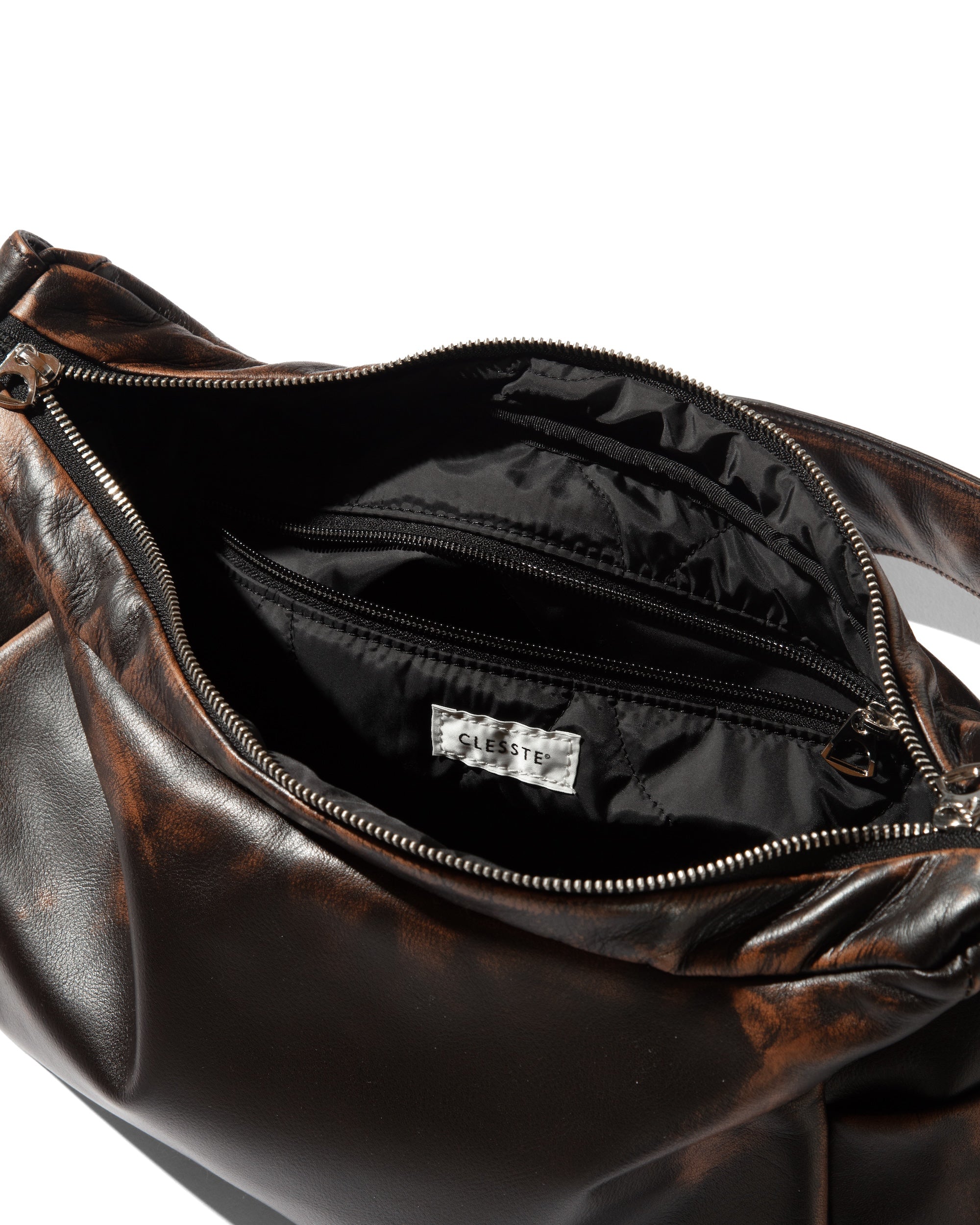 VINTAGE LEATHER HOLIDAY BAG (BROWN)