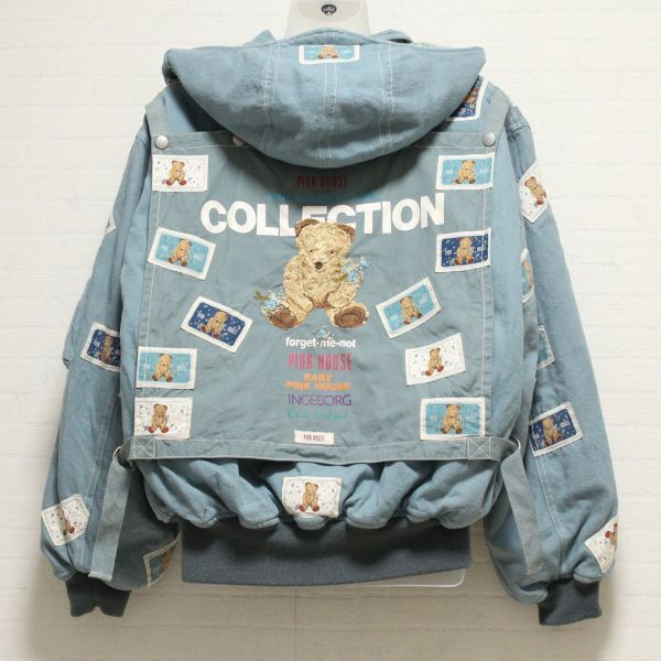 ブルーグレー勿忘草くまゼッケンブルゾン - ピンクハウス通販