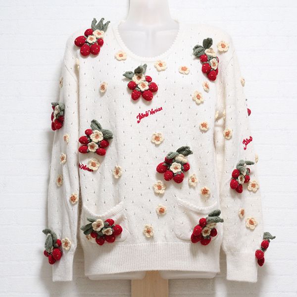 生成苺モチーフセーター - ピンクハウス通販｜リサイクルブティック