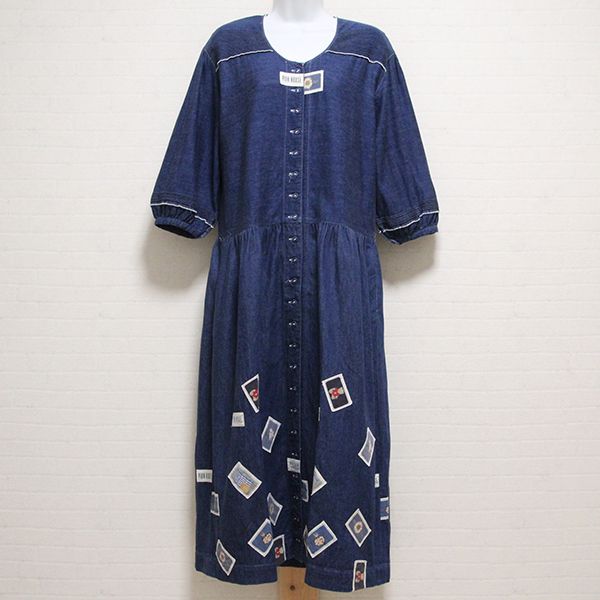 紺ワッペン付きデニムワンピース - ピンクハウス通販｜リサイクル