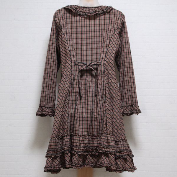 黒×赤チェックフリルチュニックブラウス - ピンクハウス通販