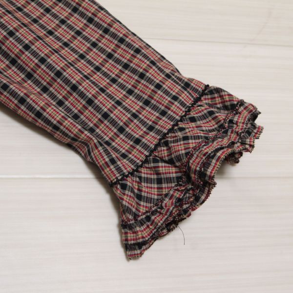 黒×赤チェックフリルチュニックブラウス - ピンクハウス通販