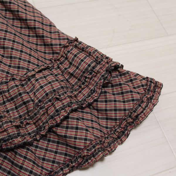 黒×赤チェックフリルチュニックブラウス - ピンクハウス通販