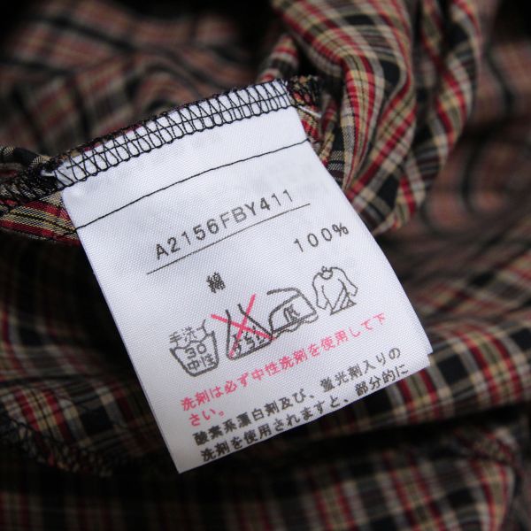 黒×赤チェックフリルチュニックブラウス - ピンクハウス通販