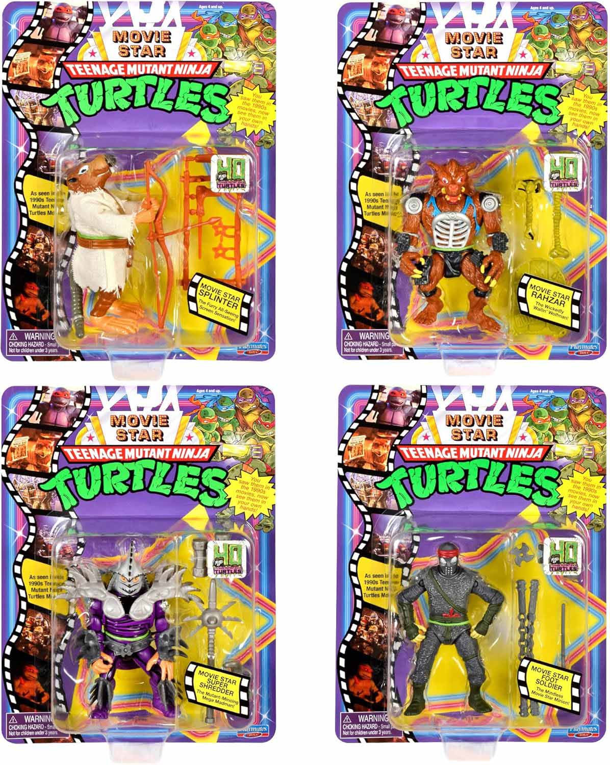 Teenage Mutant Ninja Turtles 4 Inch Action Figure Classic Movie