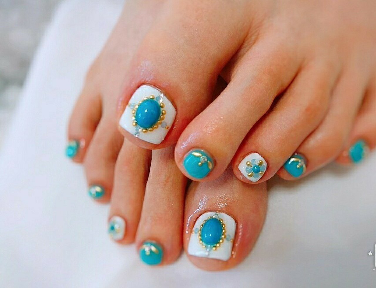 夏/海/リゾート/デート/フット - Shiori Hasudaのネイルデザイン[No