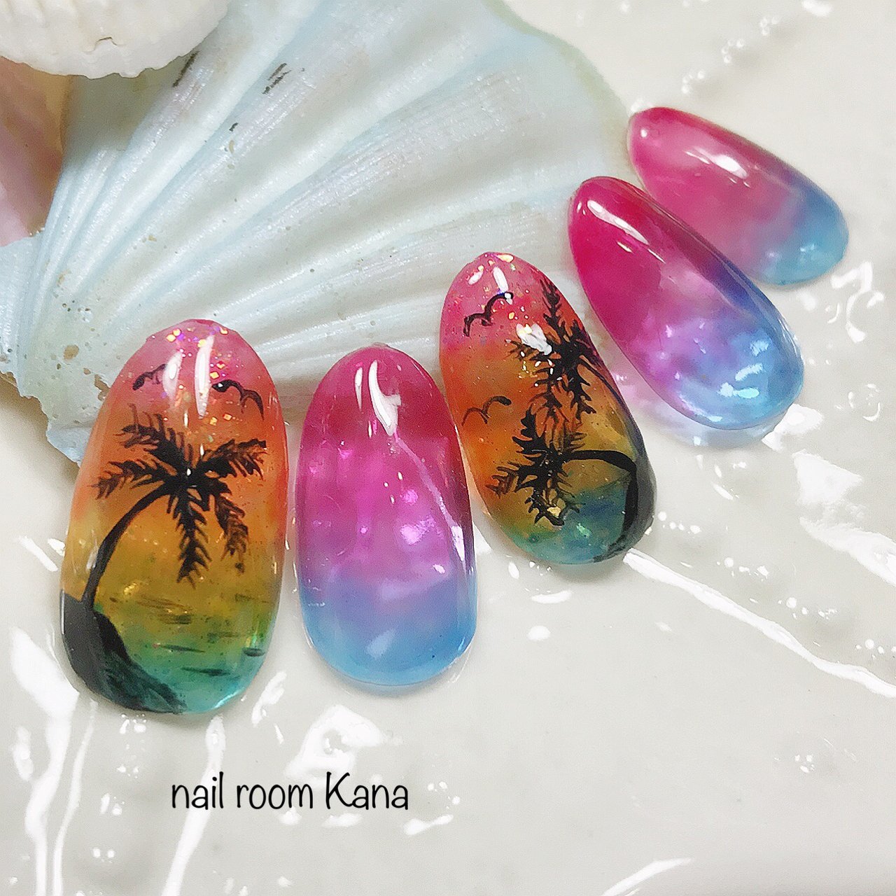 夏/旅行/海/リゾート/ハンド - nail room Kanaのネイルデザイン[No