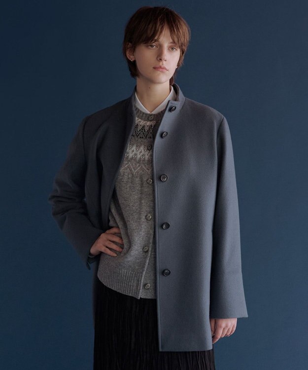 ショートビーバー ミディ丈 スタンドカラー コート / J.PRESS LADIES