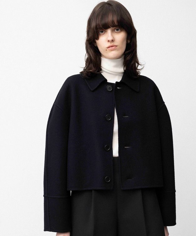 Nave】メルトンリバー ステンカラークロップド コート / NAVE