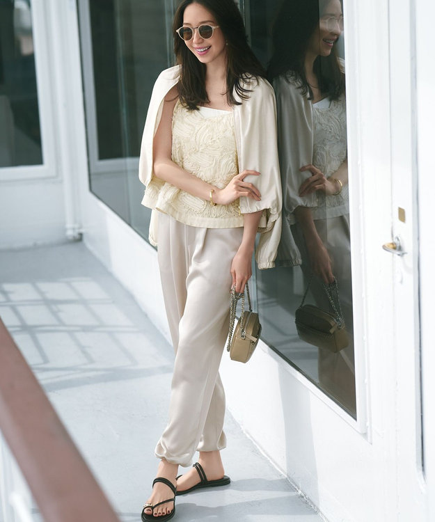 好評につき追加生産/洗える】リボンエンブロイダリー キャミソール