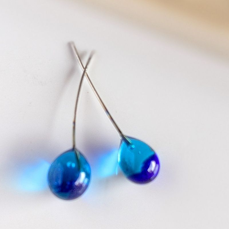 ベネチアンガラス しずく ブルーMIX クラフト Ansan