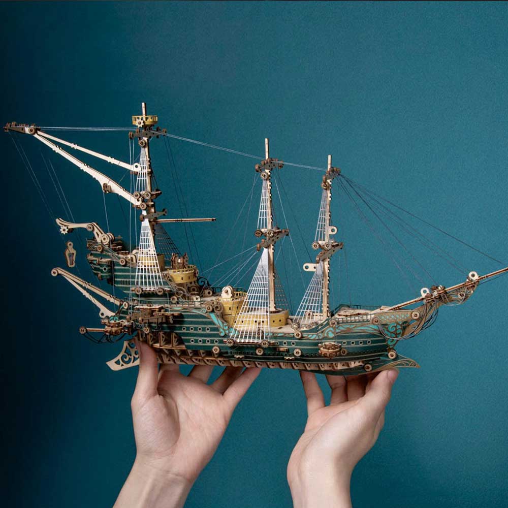 Pirate Ship of the Future 3D Wooden Puzzle - CraftDIYKit