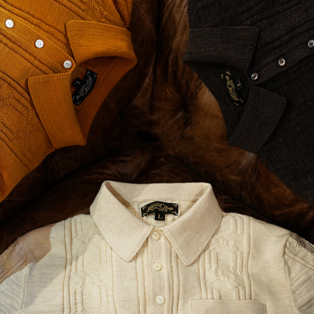 Men's Jacquard Knit Polo Shirt – Crush on Retro