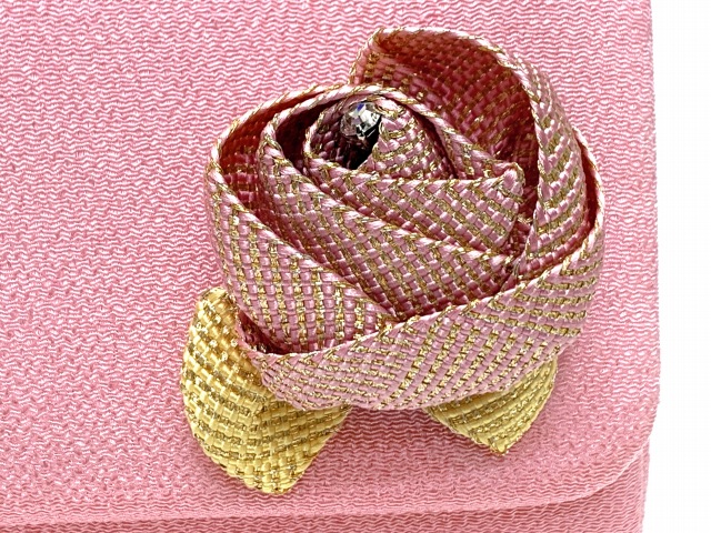 着物 和装 バッグ 五嶋紐飾りのちりめん生地の和装バッグ 振袖