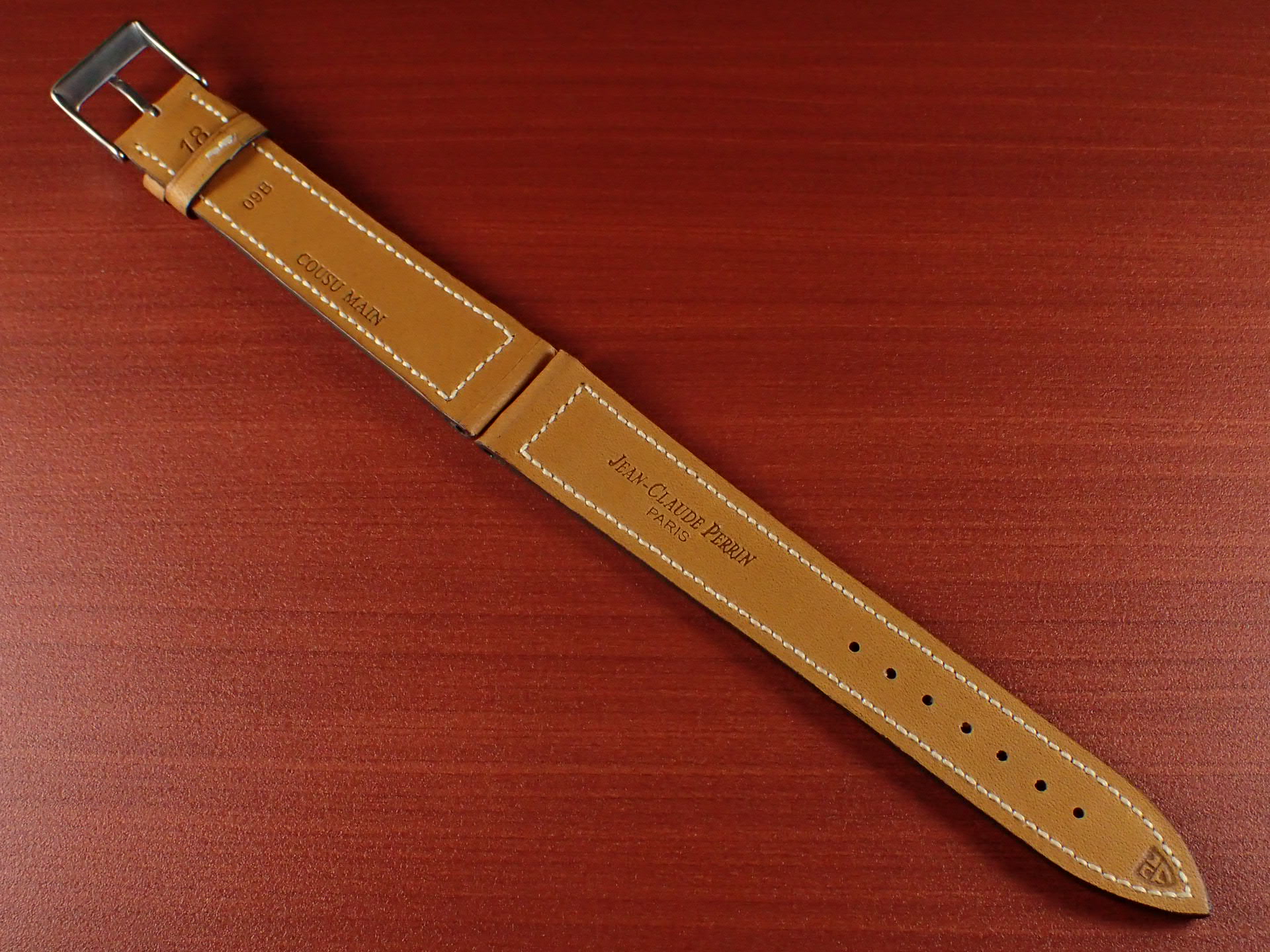 ジャン・クロード ペラン革ベルト カーフ キャメル 16、17、18、19