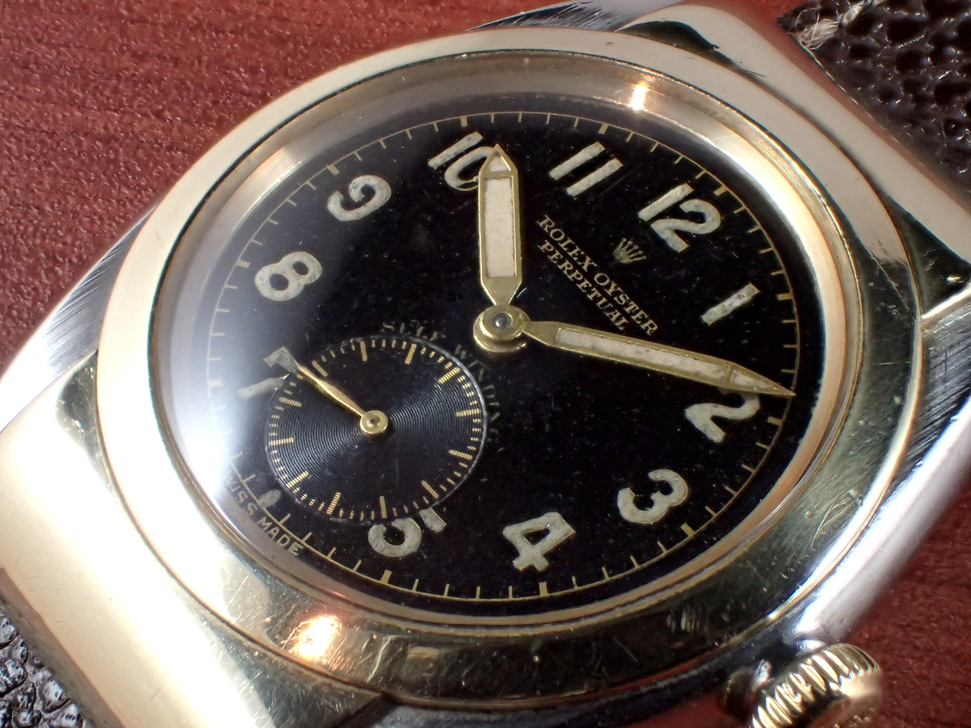 ロレックス バブルバック YG/SSコンビ フーデッド ブラックDL 1940年代