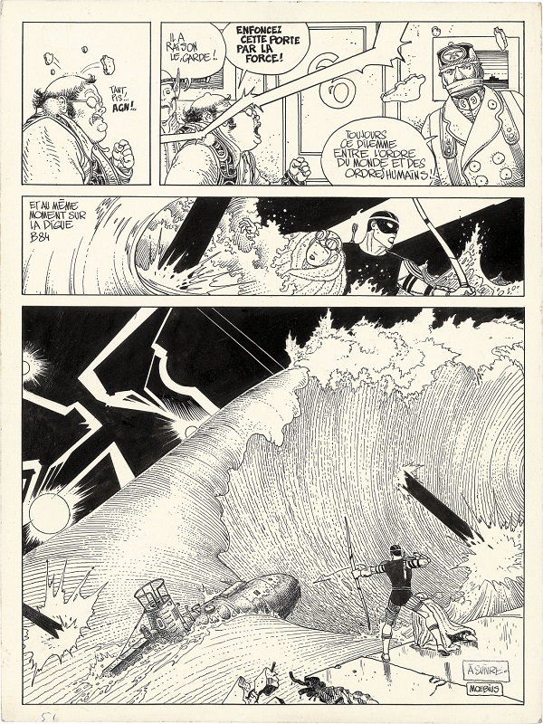 メビウス（ジャン・ジロー） インク／水彩／アイロン サイン 《ARZACH