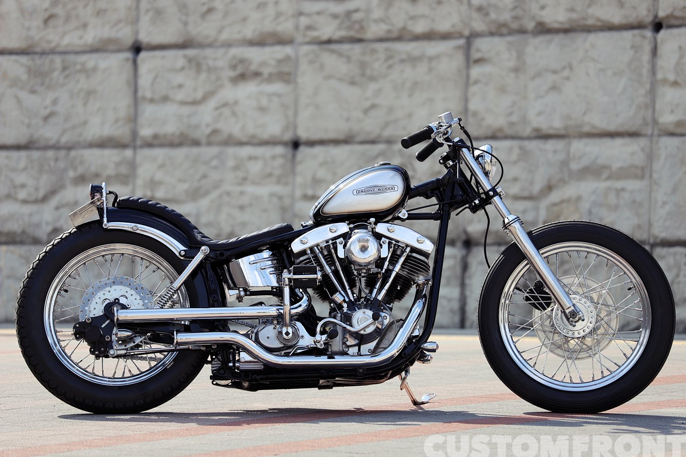 ショベル マフラー チョッパー リジット 4速フレーム サス付き