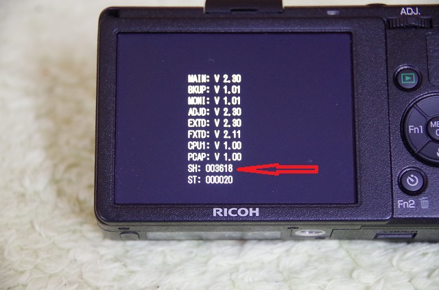 RICOH「GR digital Ⅳ」シャッター回数の確認方法 | Hitomatome
