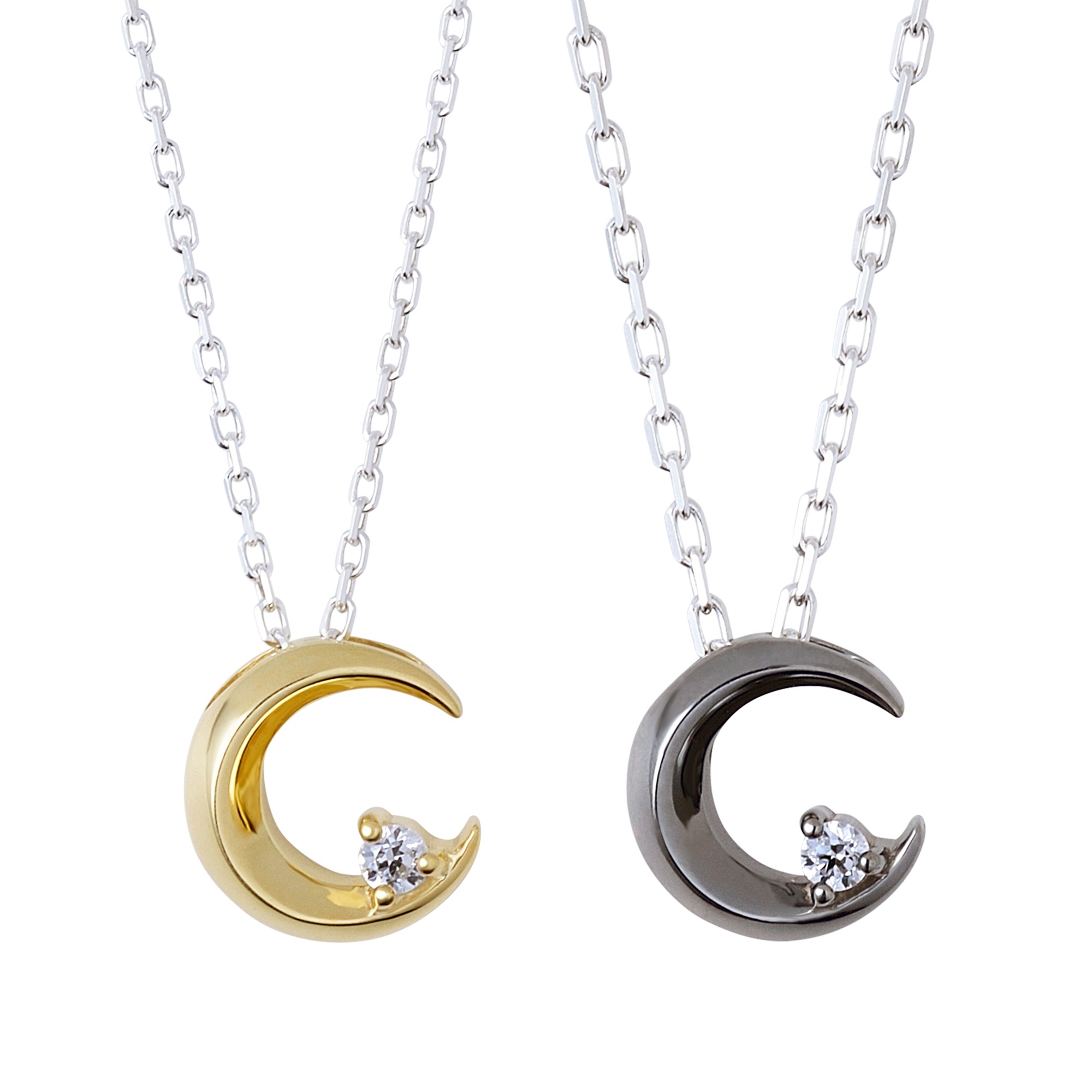 シルバー ペア ネックレス SPD533CZ-534CZ｜THE KISS（ザ・キッス