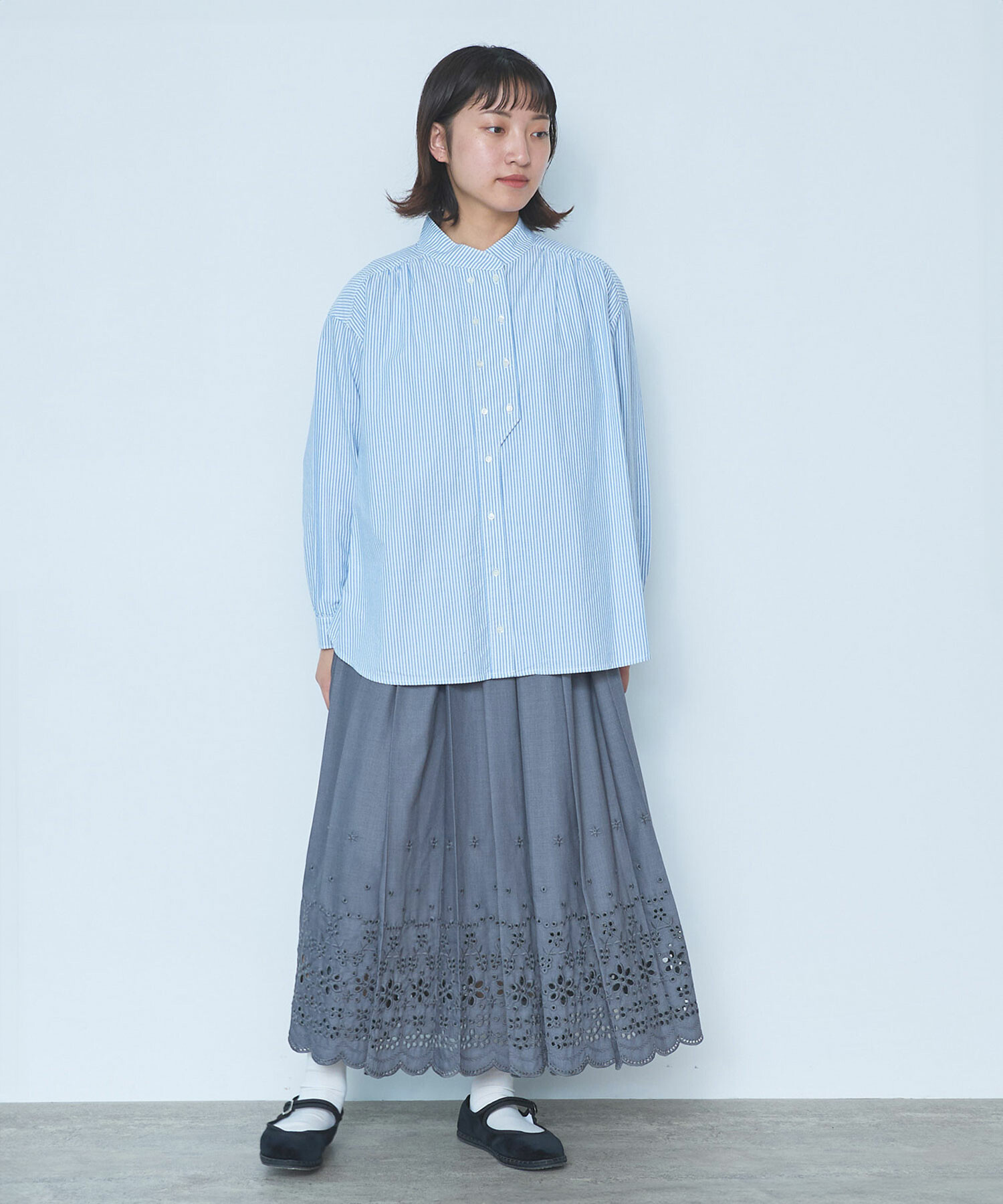 AMBIDEX Store △オックスコック 長袖ブラウス Basic color(F シロ