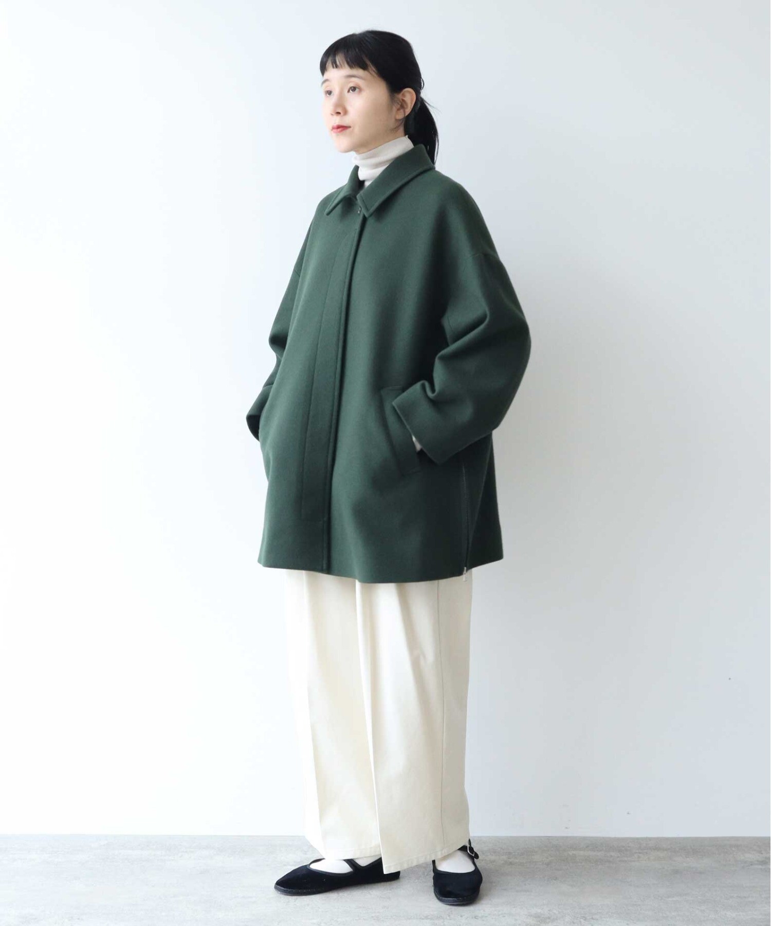 AMBIDEX Store ○ウールスーパー100 ミドルレングス ステンコート(F