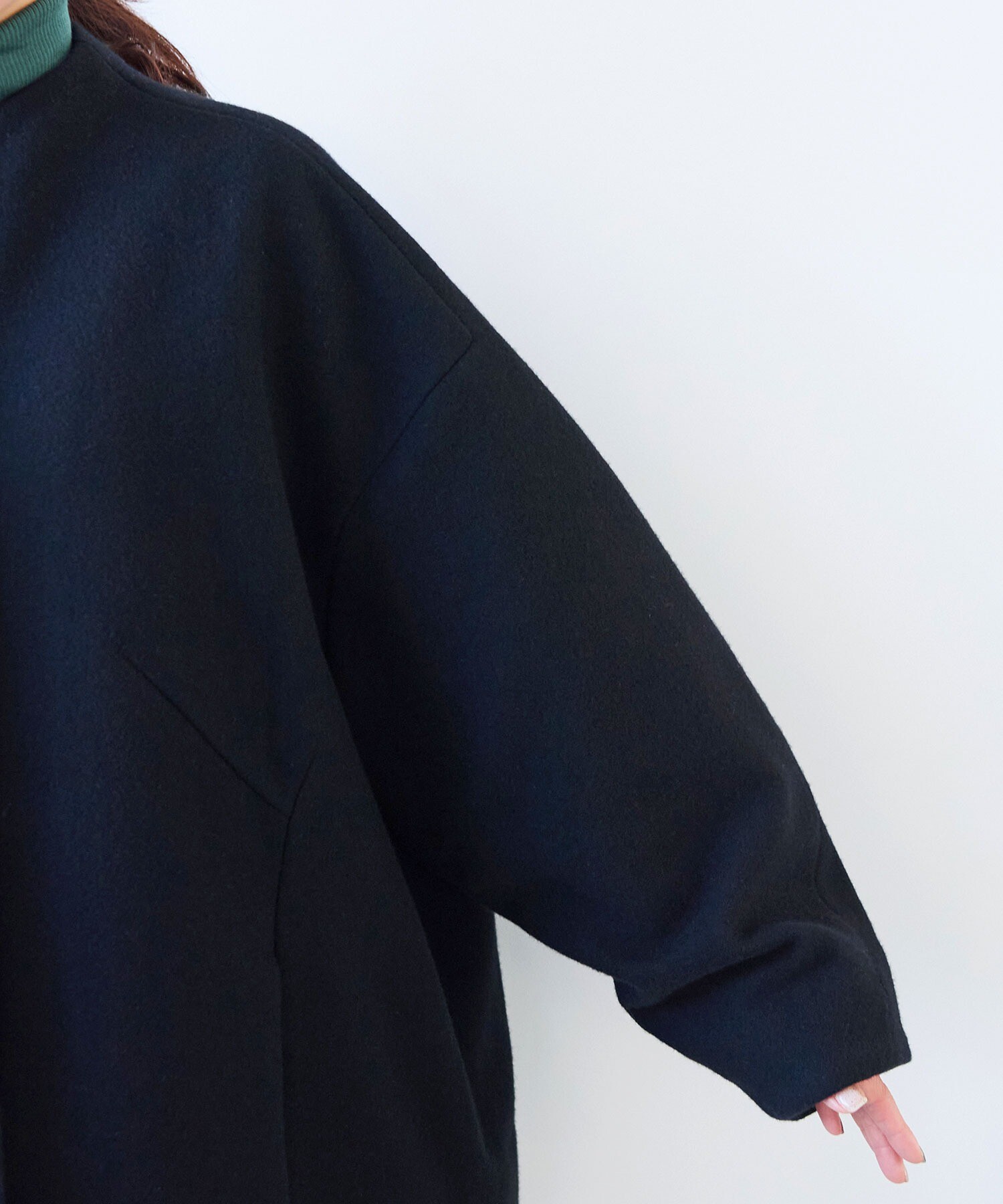 AMBIDEX Store ○ウールsuper100 middle length cocoonコート(F グレー