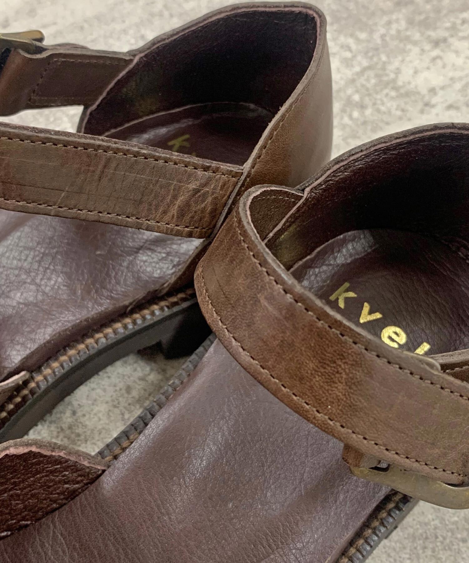 AMBIDEX Store △○レザー サンダル(23 コゲチャ): bulle de savon