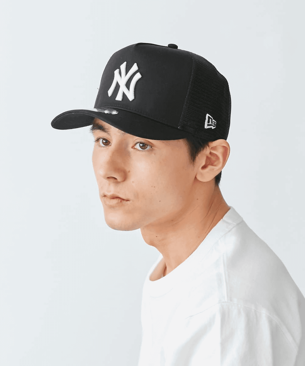 NEW ERA A-FRAME MLB MESH CAP | F(98) NYY BLK/WHT (01) | NEW ERA