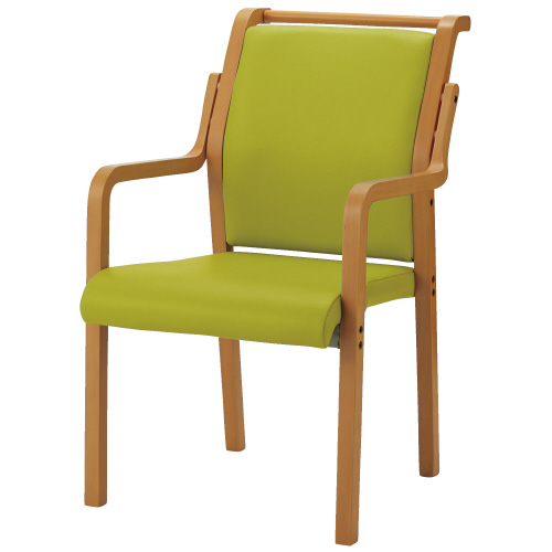 会議イス WF-C8ALN GR グリーン 木製 | 木製チェア | 介護用品・福祉