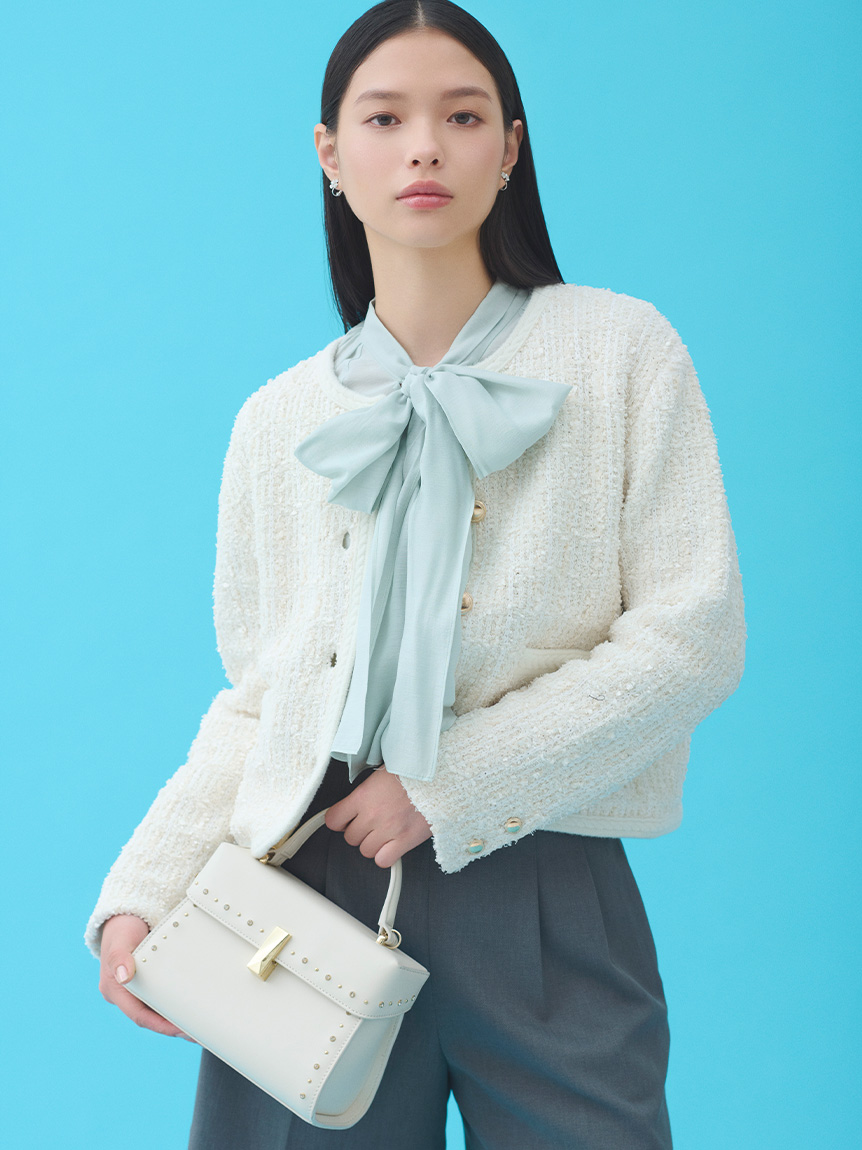 ツイードニットジャケット(ジャケット・ブルゾン)｜OUTER（アウター