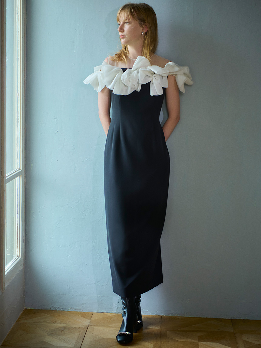 HANAE MORI×CELFORDコラボ】 リボンロングドレス(オケージョンドレス