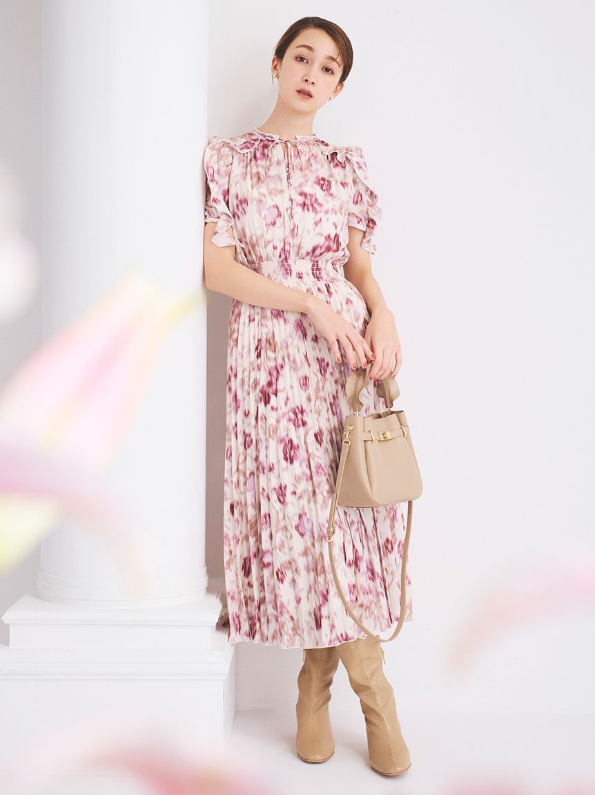 ブラードフラワープリントワンピース(デイリーワンピース)｜DRESS