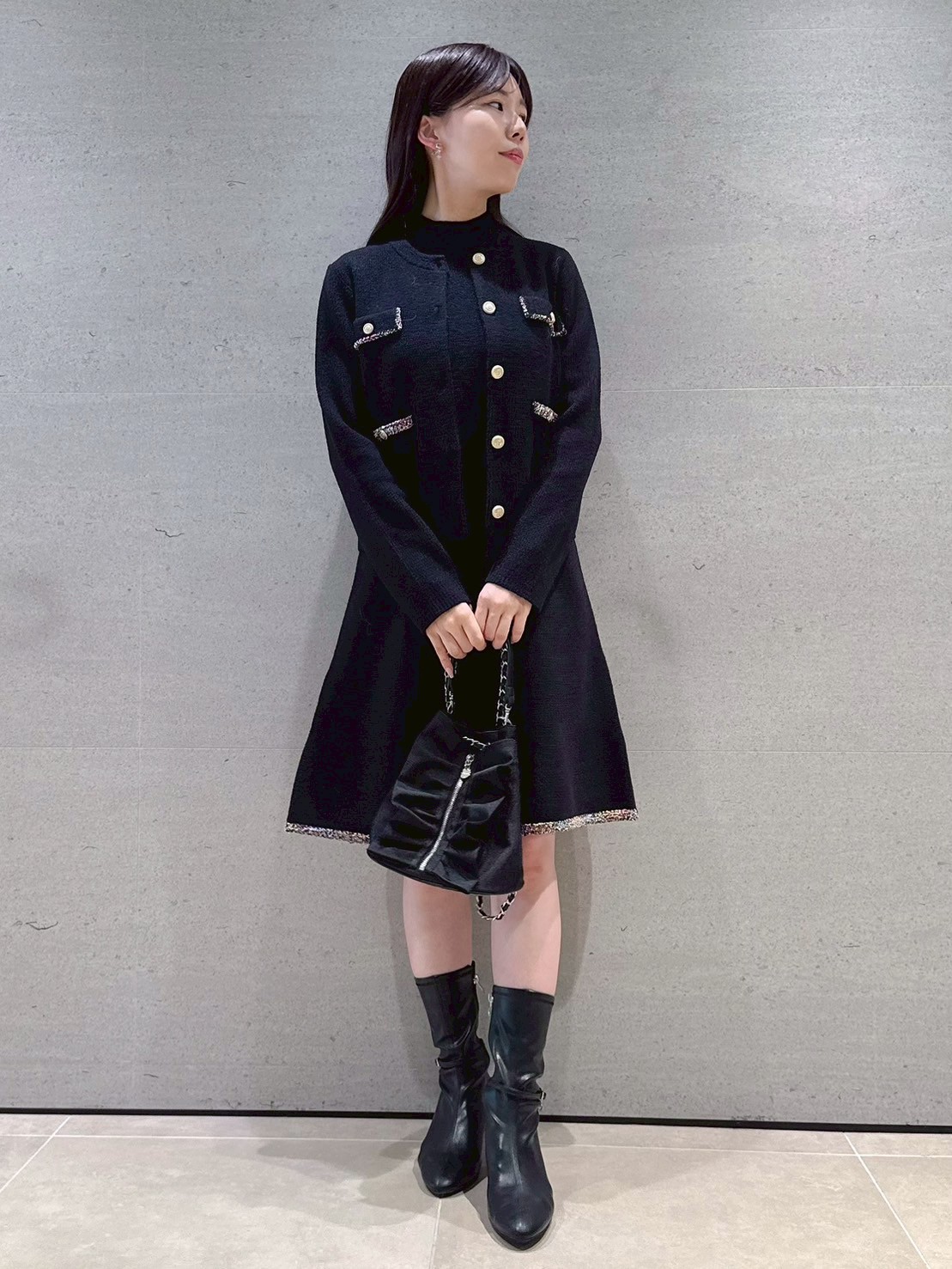 限定カラーあり】トリムミニニットワンピースセット(デイリー