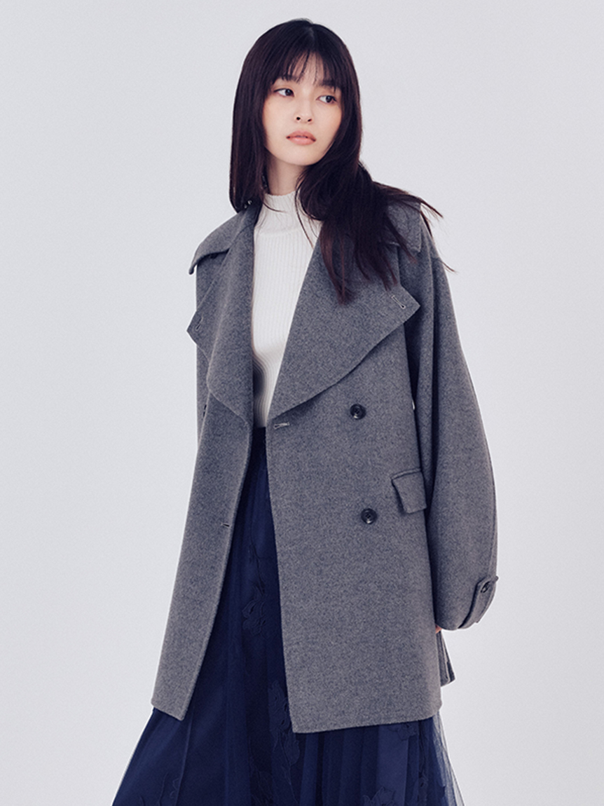 ウールリバーミドルAラインコート(ピーコート)｜アウター｜FRAY I.D