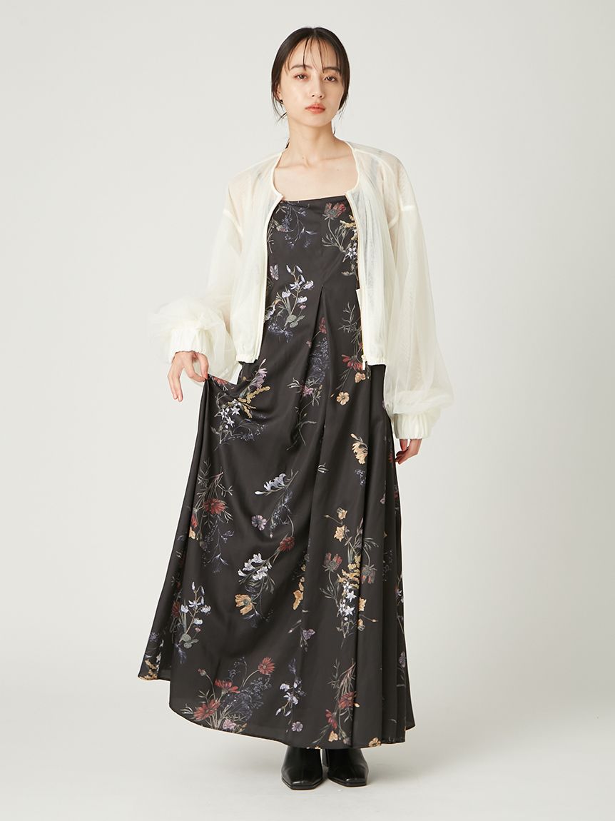 00サイズ】ボタニカルプリントキャミソールワンピース／ウォッシャブル