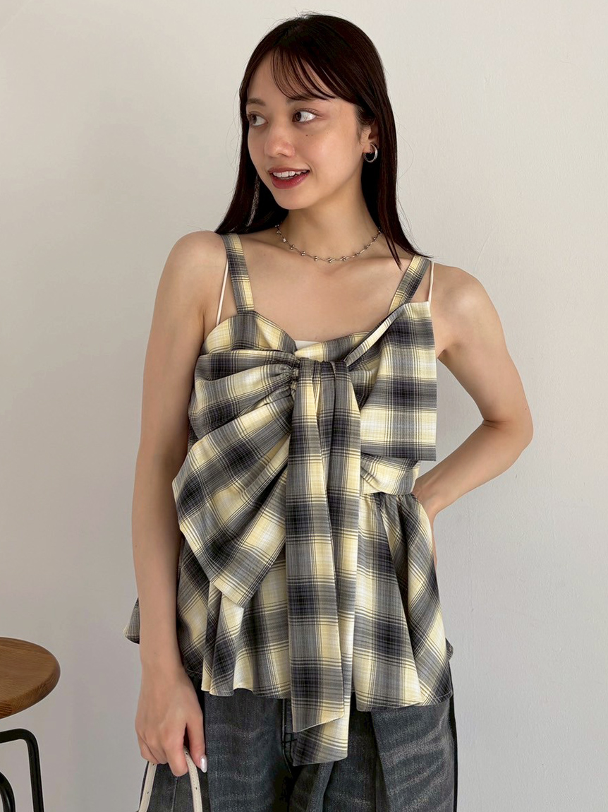 オンブレラメチェックリボンキャミ(ブラウス)｜トップス｜FRAY I.D