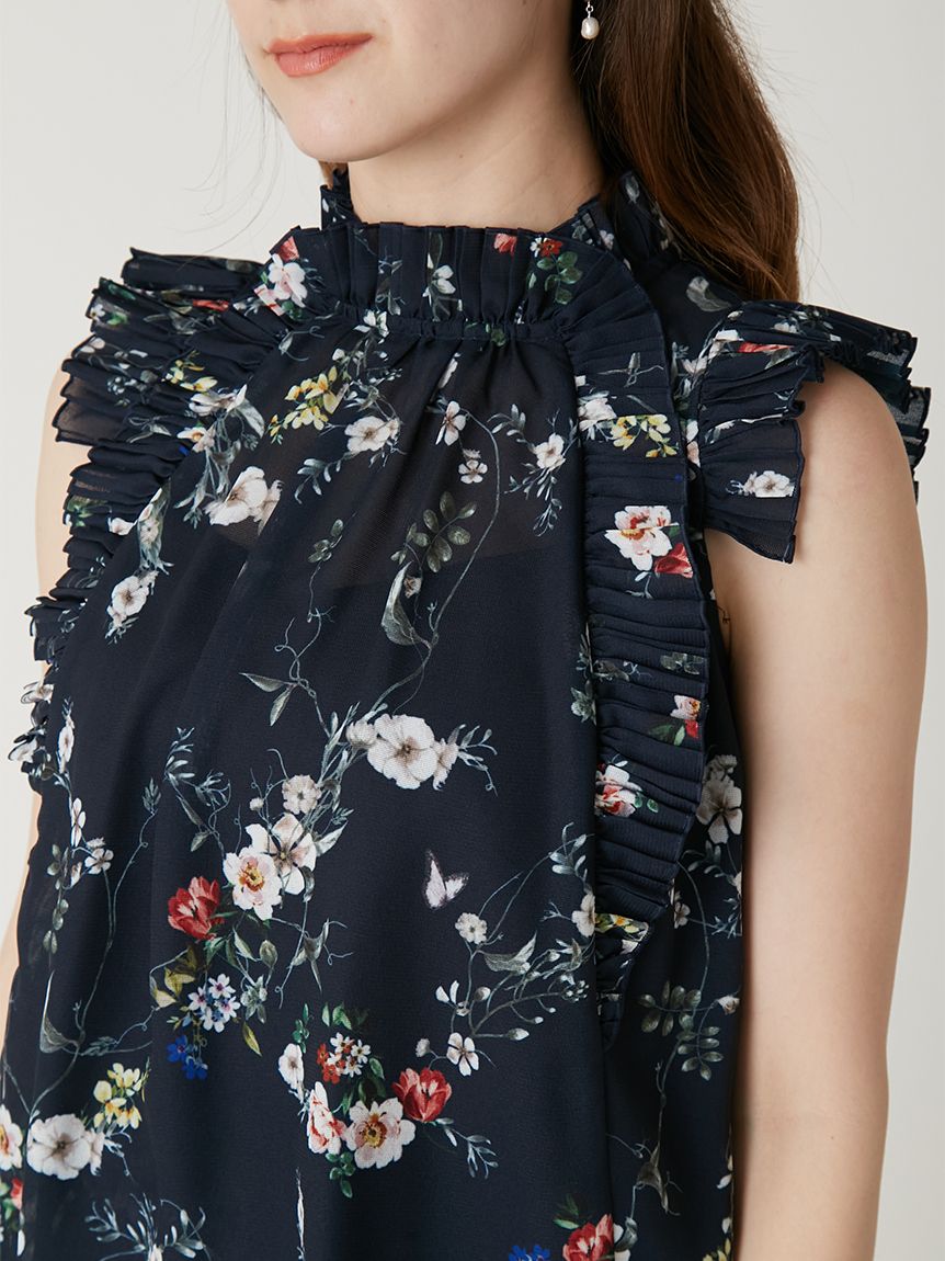 フラワープリントギャザーフリルブラウス(ブラウス)｜トップス｜FRAY
