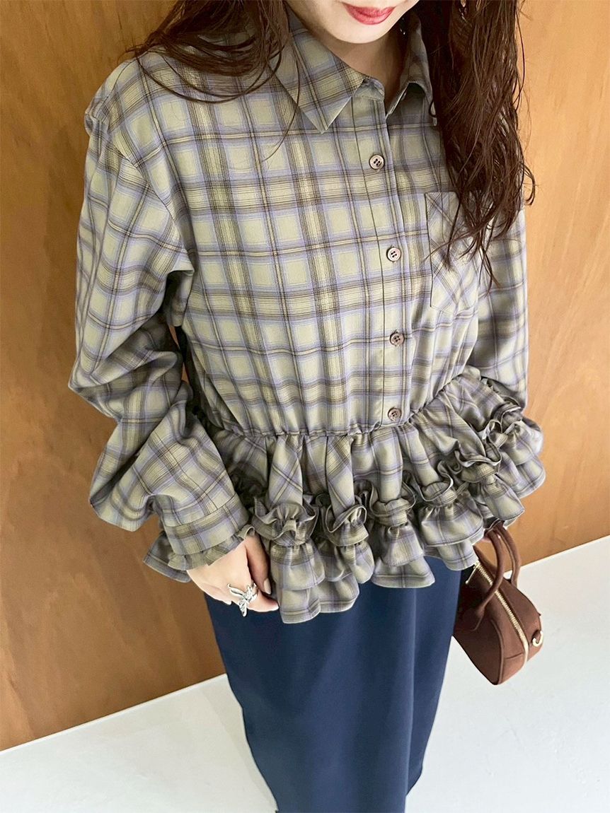 ホイップフリルヘムブラウス(シャツ・ブラウス)｜トップス｜LILY BROWN