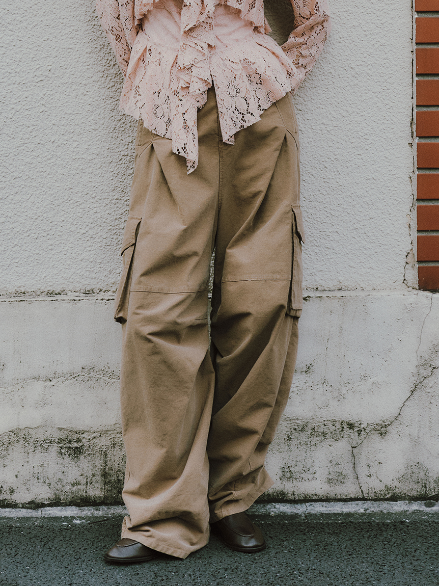 セットアップ対応】ワイドレッグカーゴパンツ(ワイドパンツ)｜パンツ